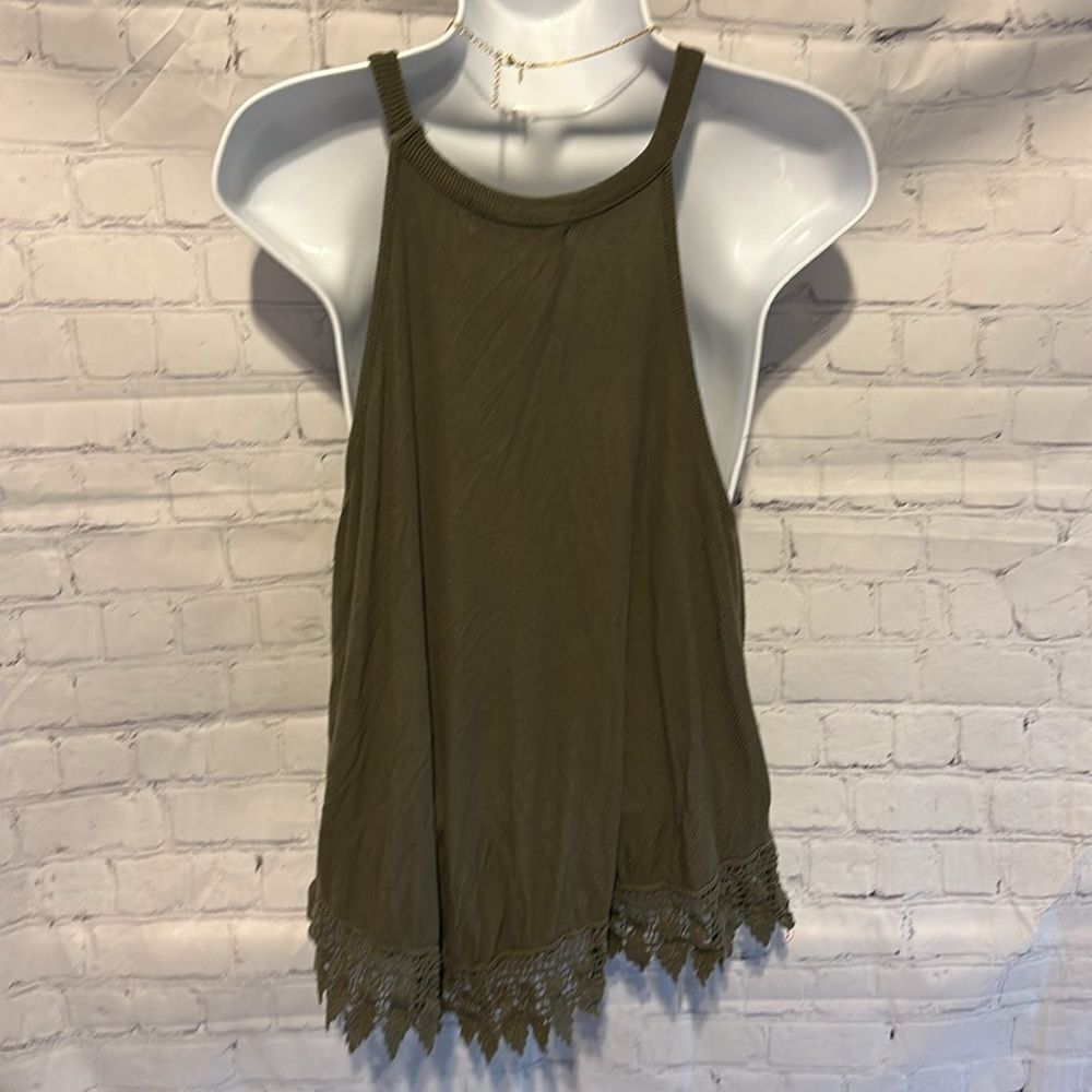 Pinque Olive Green Summer Tank Top Woman’s size Large - Picture 3 of 7